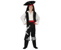 Pirate Captain role-play set for kids (shirt with vest, pants with belt and booth legs, hat), size 110/120 cm